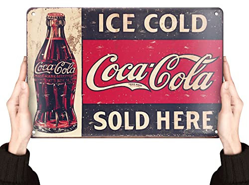 Clolinse Coca Cola Signs | Metallschild Retro-Schild Vintage Bar Cool Things Shop Raumdekoration | Lustiges Männerhöhle Wandschild Stuff Poster für Zuhause Haus Kaffee Garage Küche 30,5 x 20,3 cm