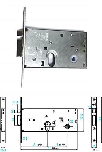 Serratura Elettrica Da Fascia 855 E58 - Front.22/Inter.48 Mm.