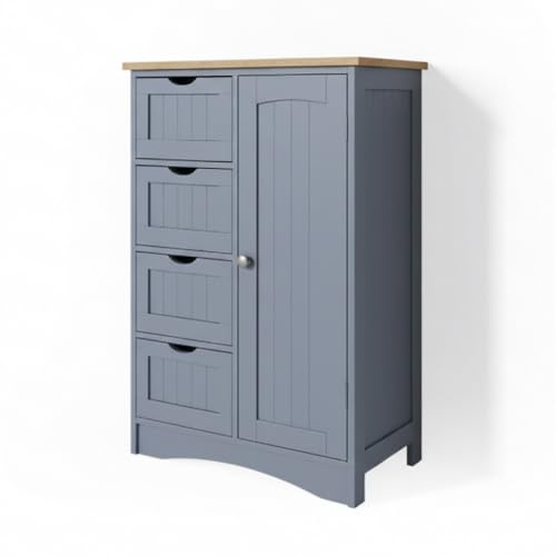 Vicco Badschrank Bianco, Grau, 55 x 81 cm | zur Aufbewahrung und Kombination mit Bianco-Badmöbeln