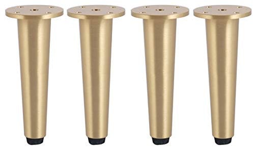Set of 4,Nordic Adjustable Bed Legs,Heavy Duty Golden Sofa Legs,Cone Table Legs,Brushed Brass Furniture Legs,for Armchair TV Cabinet Cupboard Dresser,can Load 800kg (12cm/4.72in)