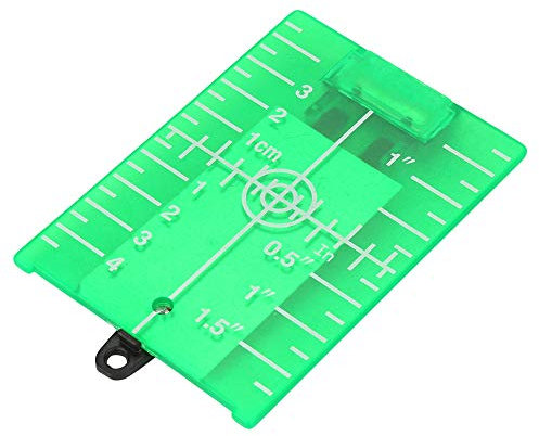 Placa de Objetivo Láser Magnética con Soporte Trasero Medidor de Nivel Láser Línea Cruzada Herramienta de Medición de Distancia de Doble Escala(Tablero de objetivo de luz verde)
