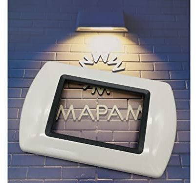 TOT ELECTRIC Placche compatibili su supporti Living International e Light 3 4 7 posti moduli vari colori (3 posti, Bianco)