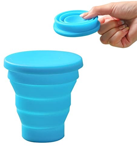 KARELLS Tazza da Viaggio Pieghevole D'acqua Portatile, Silicone Bicchiere, per Viaggio Campeggio Escursionismo e al Lavoro(170ML)