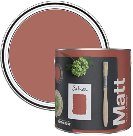 Rust-Oleum Colours Matt Emulsion Wall and Ceiling Paint - Salmon 2.5L