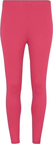 Leggings in cotone tinta unita per bambini da 1 a 13 anni, Fucsia, 1-2 Años