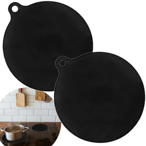 Induction Hob Protector Cover, Silicone Cooktop Scratch Preventor for Induction Stove, Covers Mats for Induction Cooktops, Non Slip Safety Mat Protectors, Dishwasher Safe by RBG (1 x Black, 22cm)