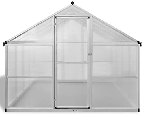 HOMIUSE Invernadero de aluminio, 481 x 250 x 195 cm, 23,44 m³, grande, cristal, invernadero, resistente al invierno, calentador, casa de tomates, jardín, invernaderos, casa de cristal, Smart Garden