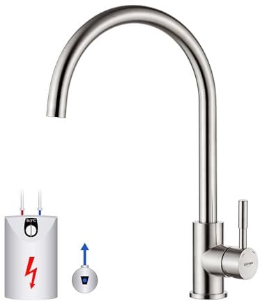 GRIFEMA Irismart G4008-98 Robinet de cuisine basse pression, mélangeur d'évier, économie d'énergie, acier inoxydable, Gris