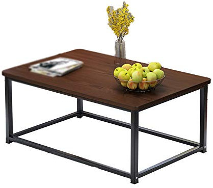 Couchtisch in der Mitte aus Holz, großflächiger Metallrahmen, Empfangstheke, Büro, Empfangsraum, Apartment, Sofatisch (Größe: 80 x 40 x 46 cm, Farbe: C)