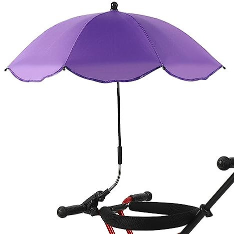 Sombrilla Cochecito Bebe Universal - Sombrilla Universal Para Carrito Bebe Y Paseo Protección Uv 50+, Parasol Carro Bebe Universal Con Clip Ajustable Rotación 360 ° - Diámetro 66cm