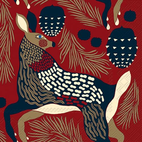 IHR Ideal Home Range Marimekko Party-Servietten, Einweg-Servietten, 3-lagig, 16,5 x 16,5 cm, Peura (braun), 20 Stück