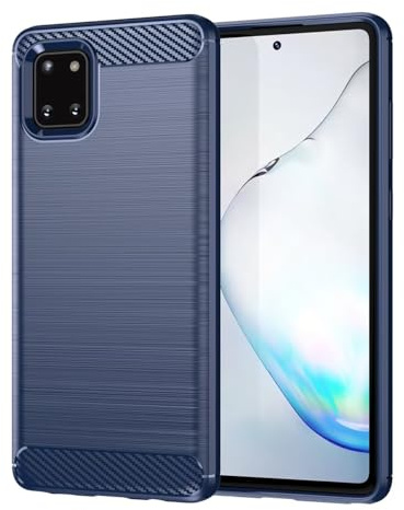 Sidande Custodia per Galaxy Note 10 Lite/Galaxy A81/Galaxy M60S SM-N770F Cover Ultra Sottile con Protezione dagli Urti in Fibra di Carbonio e Gomma TPU Cover per Samsung Galaxy Note10 Lite Blu Scuro
