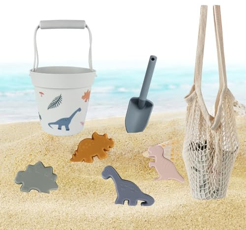 LUFEIS Jouet de Plage Enfant, Jeux de Plage Enfant en Silicone Alimentaire, Jouet de Sable avec Sac en Filet, Kit de Jeu de Plage Enfant pour Animaux, pour Bac a Sable Intérieur Extérieur