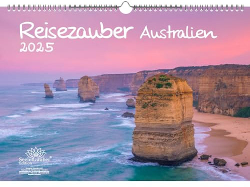 Reisezauber Australien DIN A3 Kalender für 2025 Urlaub Sydney Koala - Set-Inhalt: 1x Kalender 1x Weihnachtsanhänger 1x Grußanhänger (gesamt 3 Teile)
