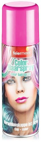 Feiermeier Color Spray per capelli, 125 ml, colore a scelta, perfetto per carnevale, Halloween e festival, colori vivaci, facile da lavare, diversi colori per capelli (rosa, 125 ml)