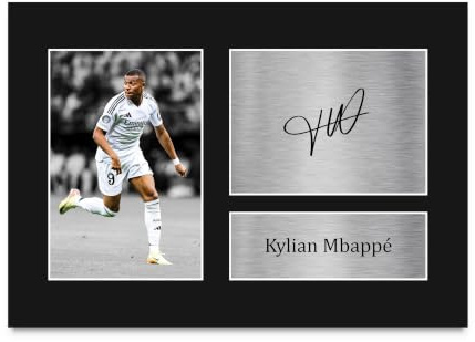 HWC Trading Kylian Mbappe Geschenke Gedrucktes Signiertes Autogramm Foto für Fußball Anhänger and Fans - A4