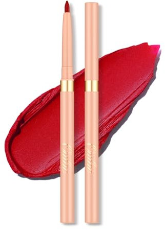 OULAC Rot Eye Liner & Lipliner Stift 2 IN 1, Wischfester, Waterproof Schwenkbarer Kajalstifte, Langanhaltender Matte Finish, Schnelltrocknung, Hochpigmentierter, Vegan (L08) Ruby