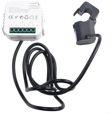 Zigbee - Monitor di energia per monitor energetico remoto Zigbee, per Tuya per Zigbee Hub con 2 morsetti CT Home Energy Monitor (1 canale)