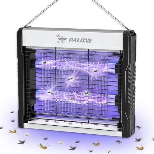 PALONE Insektenvernichter Elektrisch 4000V, 2 UV LED Mückenlampe USB C Elektrischer Mückenfalle Hängbar Insektenfalle Ungiftig Geruchsneutral für Innen