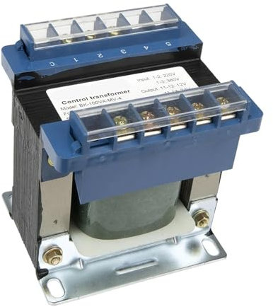 AMEHRU Transformateur de Puissance de contrôle BK-100VA 100W, entrée 380V/220V, 220V, 110V, 36V, 24V, 12V, Sortie 6.3V(6.3V 12V 24V 36V)