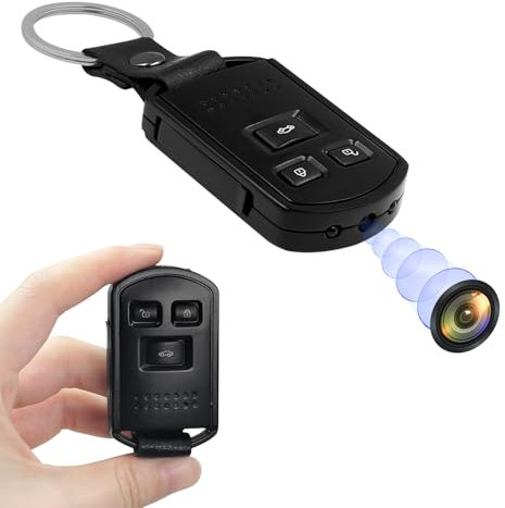 Yadayuki Telecamera Spia, Mini Telecamera Nascosta Chiavi dell'auto Spy Cam 1080P HD, Microcamera Spia Con Rilevamento del Movimento/Visione Notturna Videocamera