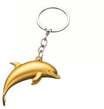 ARFUKA Schlüsselanhänger, Delfin-Anhänger, Uni, Schlüssel-Organizer für Geldbörse, Rucksack, Autoschlüssel, Charm-Zubehör, gold, One size