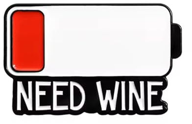 Social Battery Need A Wine Pin Badge