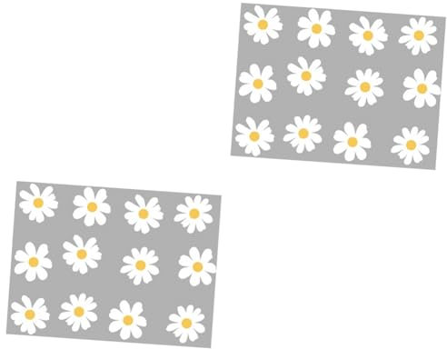ARTIBETTER 2 Sätze Kleines Gänseblümchen Wandtattoo Dekorative Wandtaste Selbstklebender Wandaufkleber Blumenwandaufkleber Gänseblümchen-banner Klebstoff Weiß Pvc 12 Stück * 2