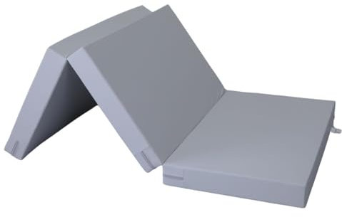 Turnmatte Weichbodenmatte Trainingsmatte Gymnastikmatte faltbare dreifach klappbare Sportmatte für Zuhause 180x100x10 cm grau