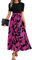 Acheter en Ligne Robe Femme Chic Et Elegant Soiree Robe Longue Boheme Ete Volants Vintage Fleurie Ample Chic Summer Dress Col Rond Elegante Rose Vif Manche Courte Sexy Femme Rose Vif M