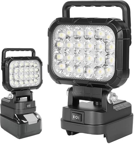 Akku Lampe für Makitas 18V Akku, 72W 5400LM LED Arbeitsleuchte mit 2 USB, Tragbares LED-Licht für Makitas Battery für Camping, Autoreparaturen, Notfall Ersatz(OhneAkku)