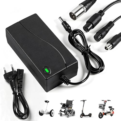 Chargeur Trottinette Électrique 42V 2A Universel (5 Connecteurs) – Alimentation pour Batterie Lithium 36V – Compatible avec Xiaomi, Ninebot Segway, Wispeed, Hoverboard et Vélo Électrique