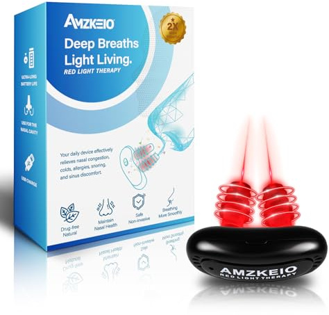 Rotlichttherapie für Nase – LED-Nasengerät zur Linderung der Nasennebenhöhlen und trockener Nase, über USB aufladbare Lichttherapie zur Unterstützung der Nase, tragbares Design für Zuhause, Büro und