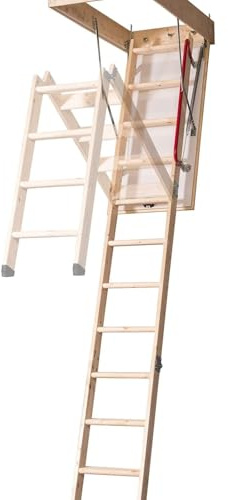 bodentreppe Holzleiter, ausziehbare Dachbodentreppe, klappbare Deckenleiter for den Zugang for Dachboden, manuelles Anheben, for Zuhause dachbodenleiter(70 * 100cm)