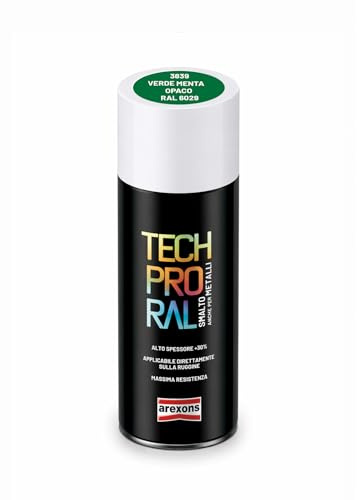 AREXONS - Smalto Spray Tech Pro Verde Menta Opaco Alta Copertura per Metalli Esterni e Ruggine 400ml