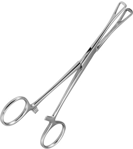 6.3 in / 16 cm Stainless Steel Piercing Clamp, Forceps with 0.2 in / 0.5 cm Tip Triangular Closing Pliers, Self-Locking Body Piercing Tool, Long-Term Polished Finish, Comfortable Grip