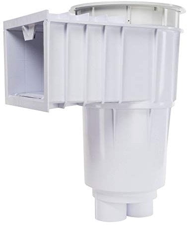 Pentair Sta-Rite 08650-1404 U-3 SwimQuip Einbauskimmer für Beton-Pools, 5,1 cm Rutsche mit 3,8 cm Gleitreduzierungen, weiß mit weißem Deckel und Rahmen