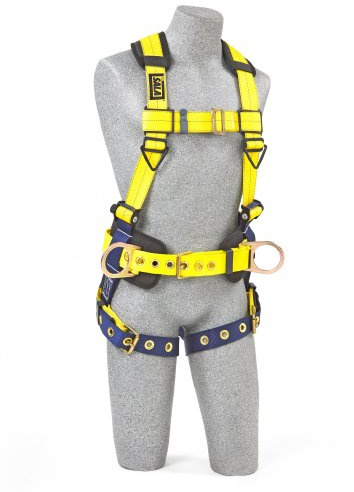 3M DBI-SALA Delta Construction Harness, Belt w/Sewn-In Back & Shoulder Pads, Large, 1101655