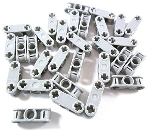 30 Stück LEGO TECHNIC Achs u. Pin-Verbinder 3L in Neu-Hellgrau.