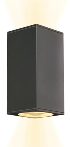 SLV BIG THEO UP/DOWN | Beleuchtung von Garten, Terrasse, Fassade, Hauswand, Eingangsbereich, Aussen-Leuchte, Außen-Strahler | IP44, anthrazit, eckig, 2xGU10