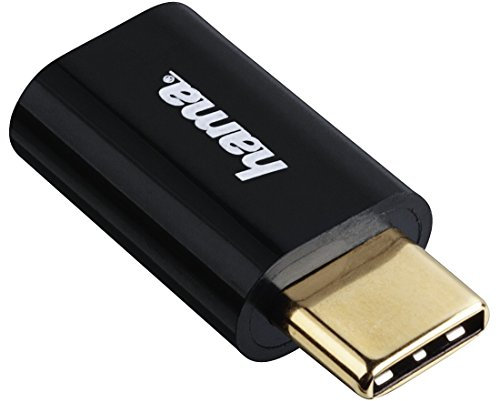 Hama USB C Adapter (USB-Type-C-Stecker auf Micro-USB-2.0-Buchse, vergoldet, geschirmt, 15 cm) schwarz, 00135723