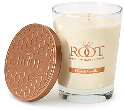 Root Candles Scented Candles Honeycomb Veriglass Premium Handcrafted Beeswax Blend Candle, Large, French Vanilla