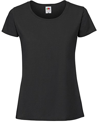 Fruit of the Loom Womens/Ladies Ringspun Premium T-Shirt (M) (Jet Black)