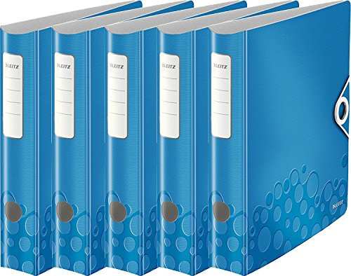 Leitz Qualitäts-Ordner Active Wow (6,5 cm, Blau Metallic ? 5 Stück)