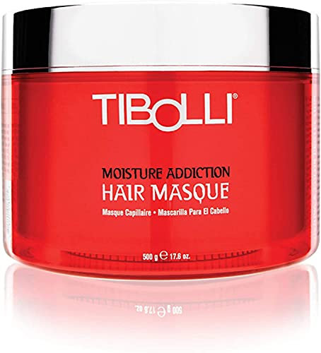 TIBOLLI Moisture Addiction Mask Deep Conditioning Masque (17.6 Fl oz/500g) Traitement hydratant et lissant à la kératine pour les cheveux secs, abîmés, colorés et réparés