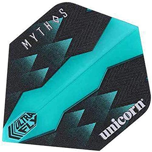 Unicorn Ultrafly Dart-Flights, Mythos, Hydra Teal Design, Ultra-strapazierfähiges 100 Mikron Polyester PET, große Flügelform