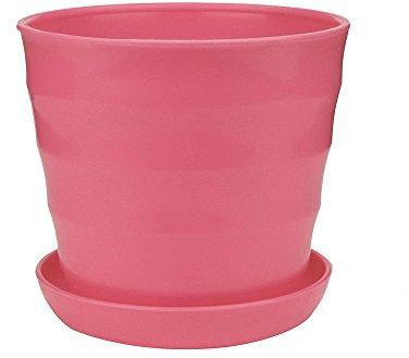 Blumentopf aus Kunststoff,Colorful Blumentöpfe Blumenvase Übertopf Pflanzkübel Pflanztöpfe Pflanzentopf Kräutertopf für Innen Außen Pflanze, 9 x 9 x 8 cm,Rosa