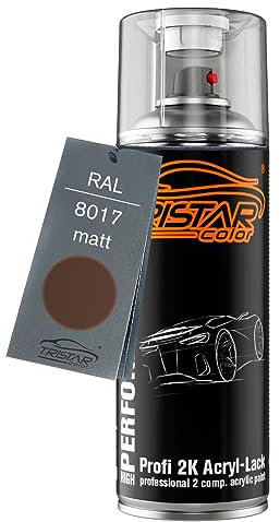 TRISTARcolor RAL 8017 Schokoladenbraun matt 2K Acryl Spraydose Sprühdose Spritzlack Sprühlack 400 ml schnelltrocknend