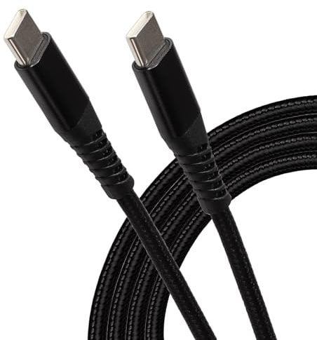 Maplin USB C to USB-C 60W Cable Braided, Charging & Syncing, 2m, for Apple MacBook, iPad Pro, iPad Air, iPhone 15, Samsung Galaxy phones, Microsoft Surface, Google Pixel, Honor and more