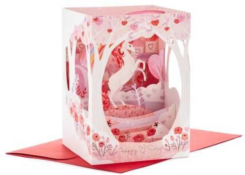 Hallmark Paper Wonder Valentines Day Pop Up Card (Unicorn, Magical Wishes)